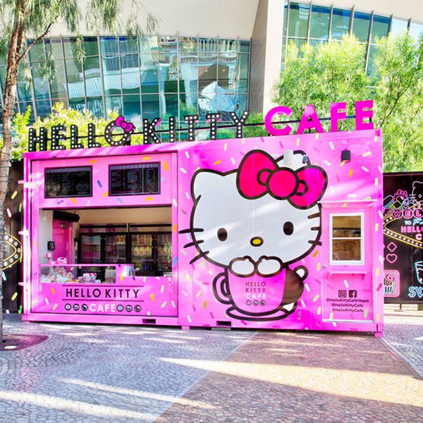 The hello kitty café menu in Las Vegas fashion mall