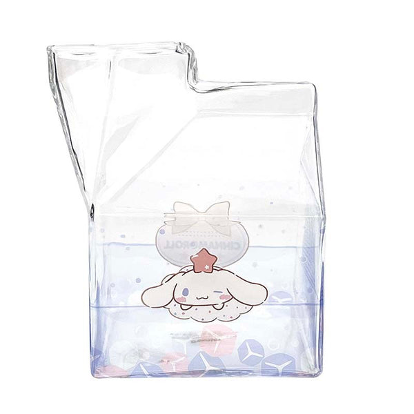 Hello Kitty Kawaii Glass Milk Carton Cup