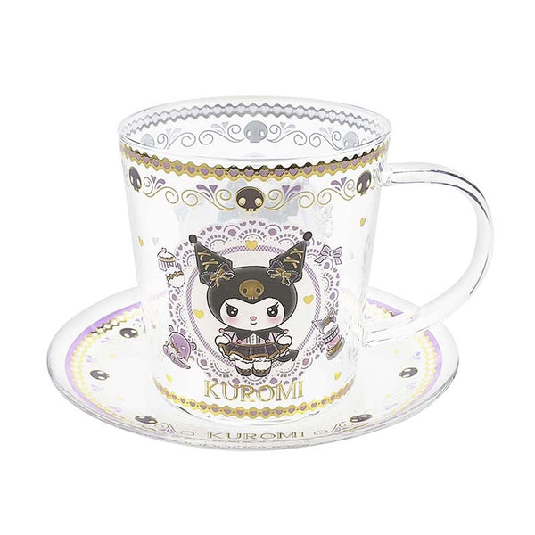 Sanrio My Melody Kuromi Espresso Tea Cup & Saucer Set Gold Trim