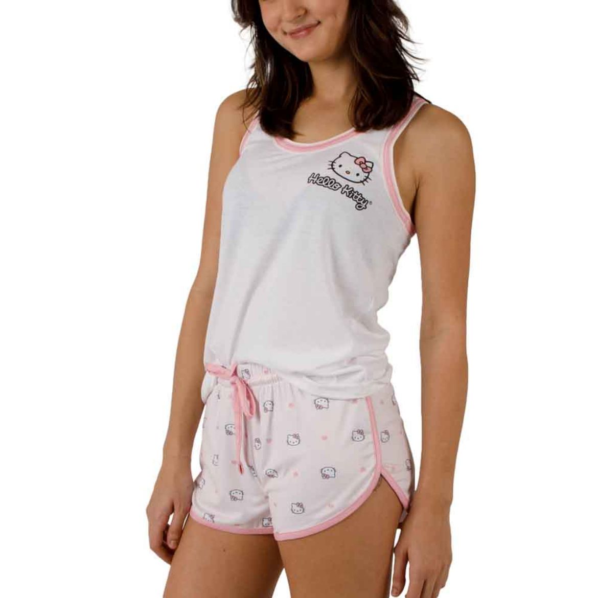 Hello Kitty 2-Pc Tank and Shorts Loungewear Set Apparel BIOWORLD   