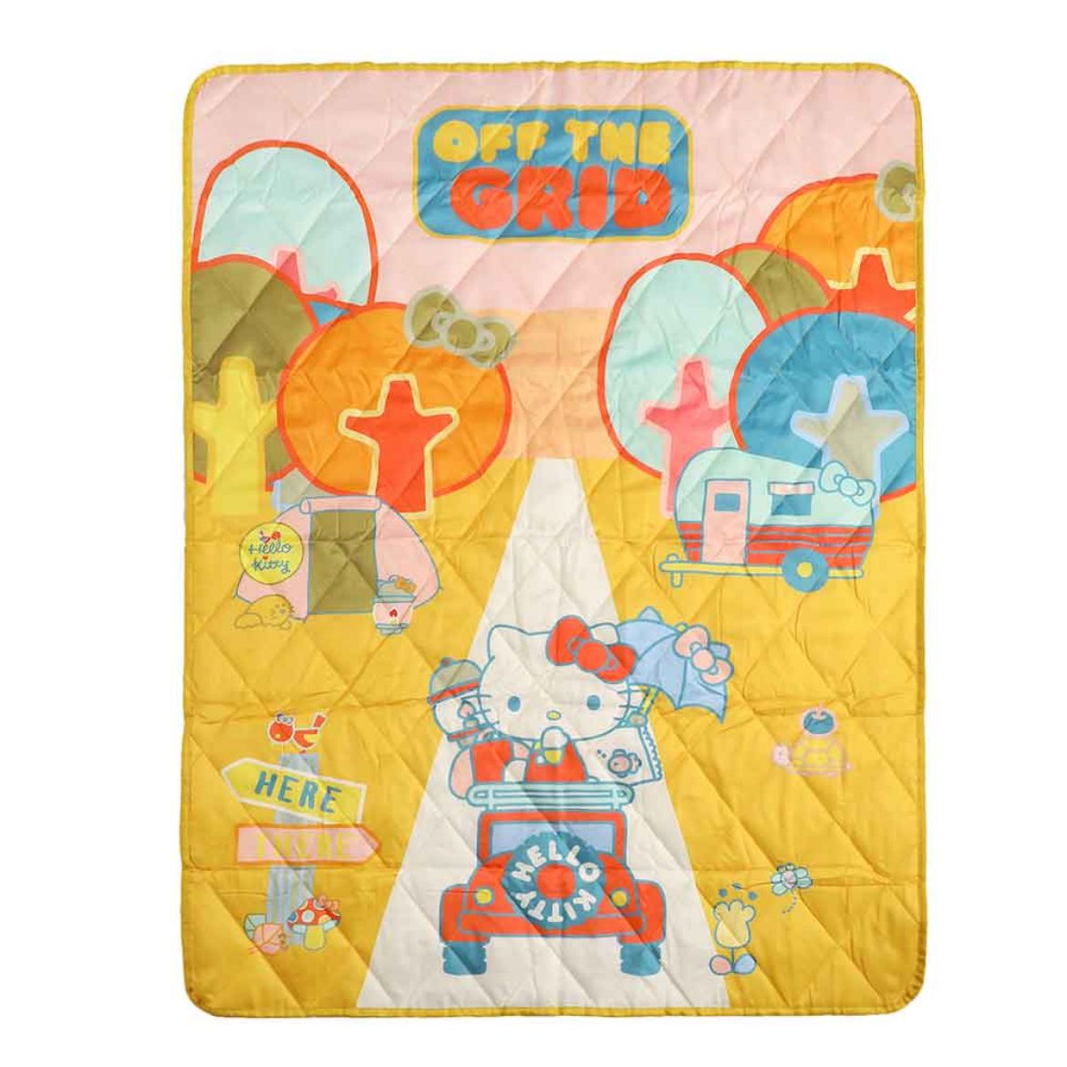 Hello Kitty Off The Grid Outdoor Throw Blanket Home Goods BIOWORLD