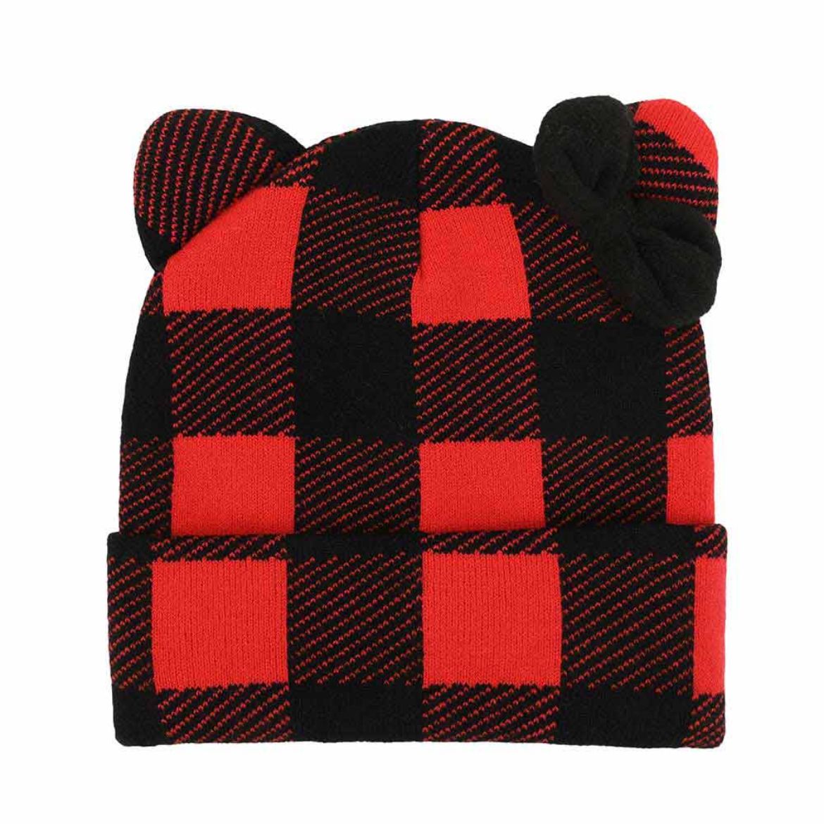 Hello Kitty Knit Red Plaid Beanie Accessory BIOWORLD   