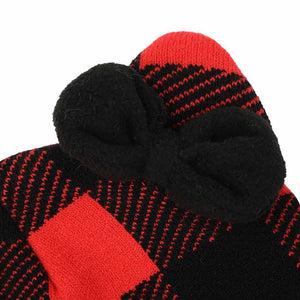 Hello Kitty Knit Red Plaid Beanie Accessory BIOWORLD   