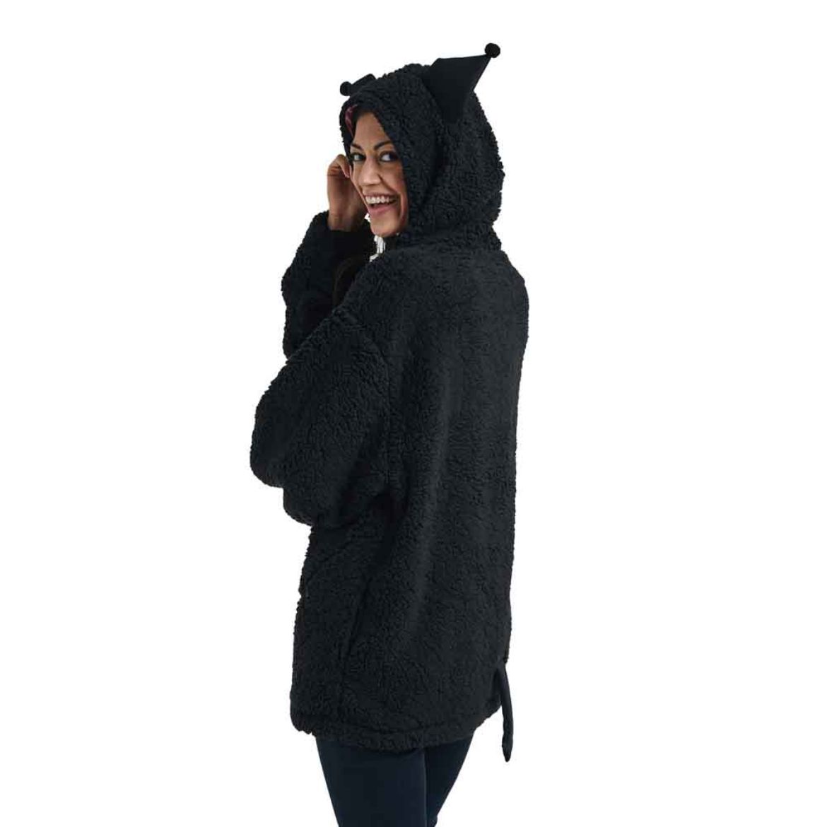 Kuromi Cozy Sherpa Zip Lounge Hoodie Apparel BIOWORLD   