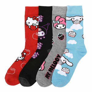 Hello Kitty and Friends 4-Pc Crew Sock Set Accessory BIOWORLD