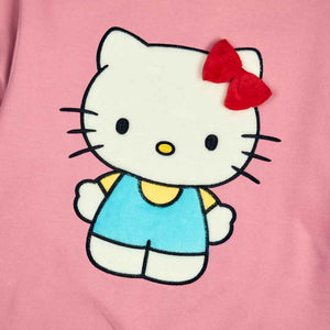 Hello Kitty 3D Bow Oversized Pink Sweatshirt Apparel BIOWORLD