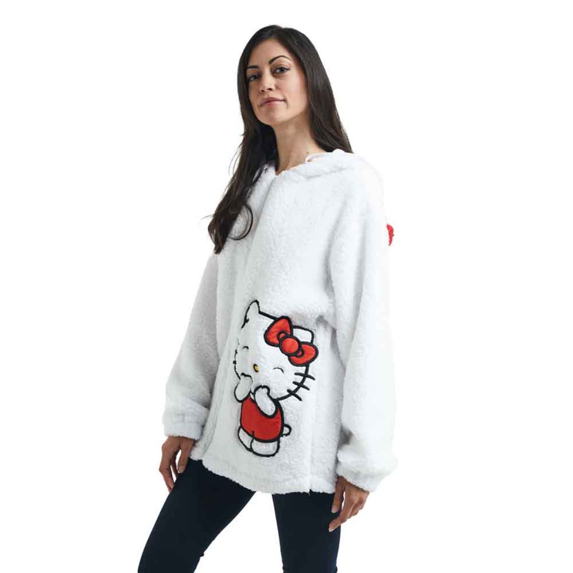 Hello Kitty Cozy Sherpa Zip Lounge Hoodie Apparel BIOWORLD