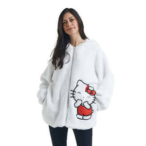 Hello Kitty Cozy Sherpa Zip Lounge Hoodie Apparel BIOWORLD