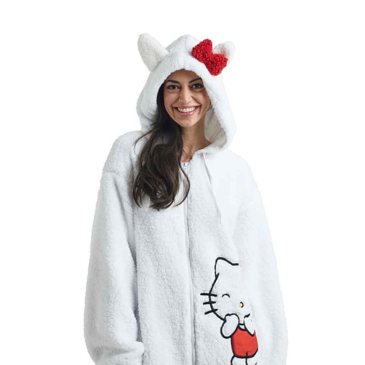 Hello Kitty Cozy Sherpa Zip Lounge Hoodie Apparel BIOWORLD