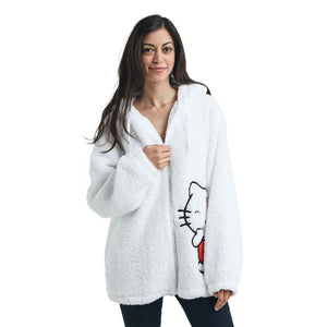 Hello Kitty Cozy Sherpa Zip Lounge Hoodie Apparel BIOWORLD