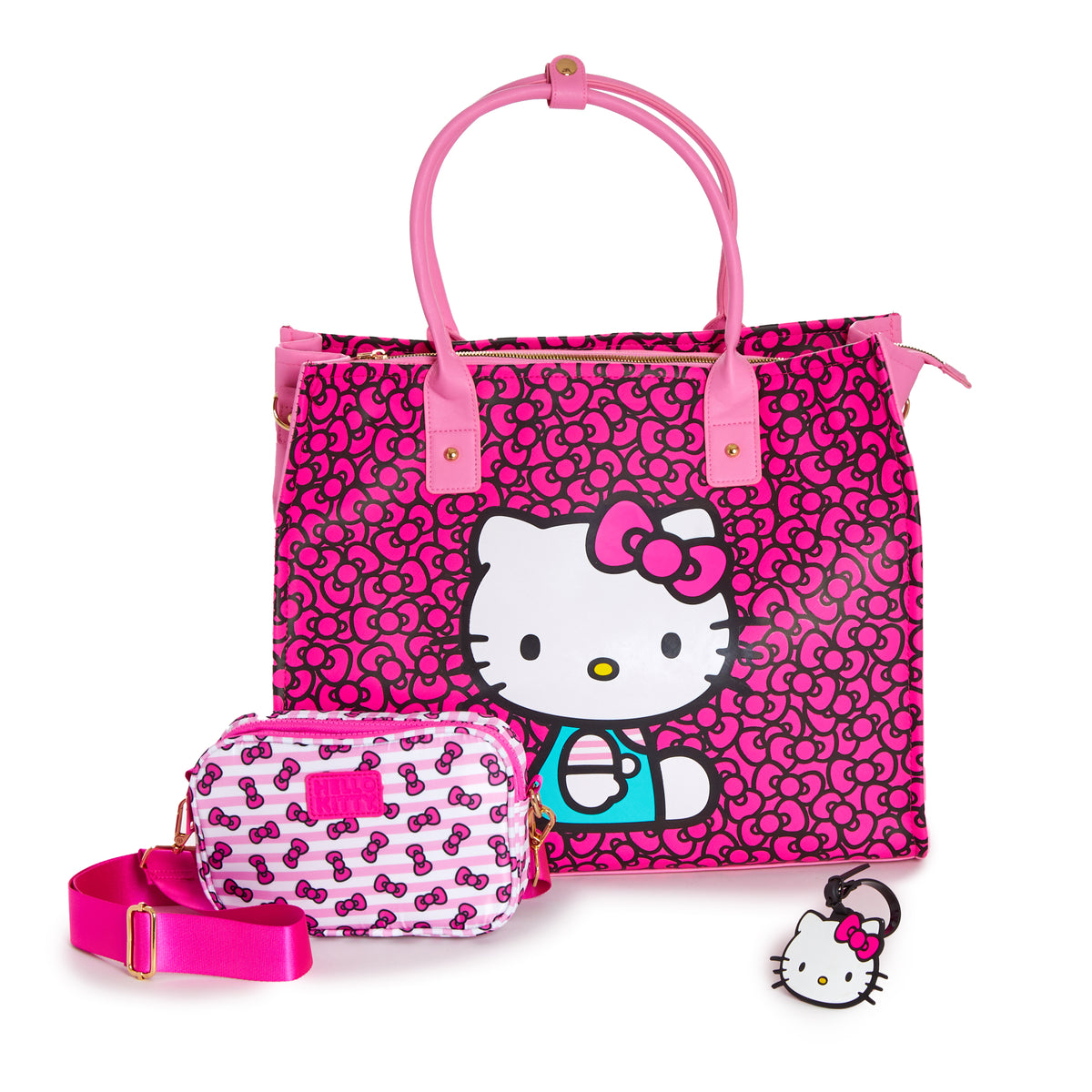 Hello Kitty 3-pc All-Over Print Travel Tote Set Bags BIOWORLD   