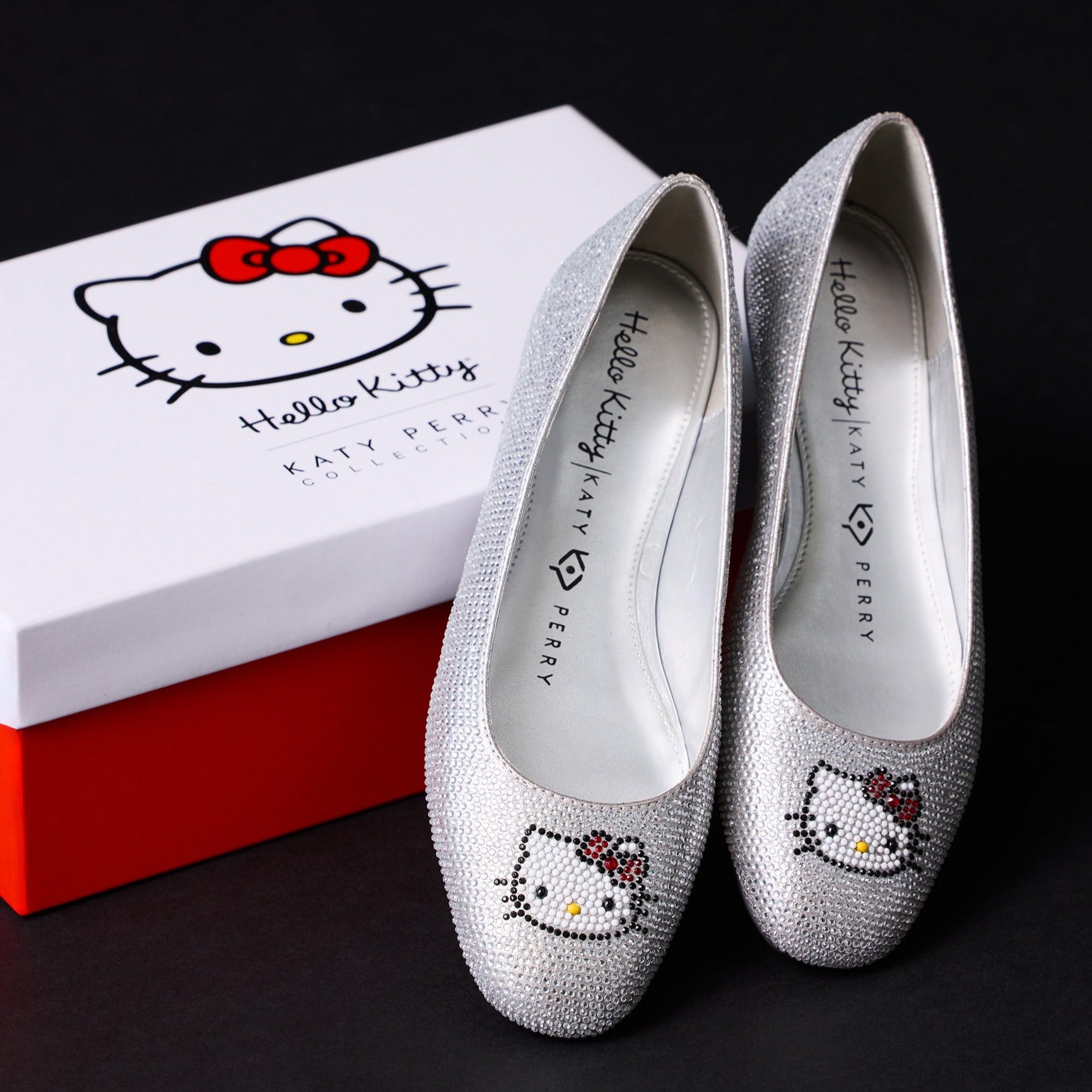 Hello Kitty x Katy Perry Crystal Ballet Flat (Silver) Shoes Katy Perry Collections   