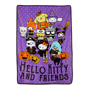 Hello Kitty and Friends Halloween Portrait Throw Blanket Home Goods BIOWORLD   