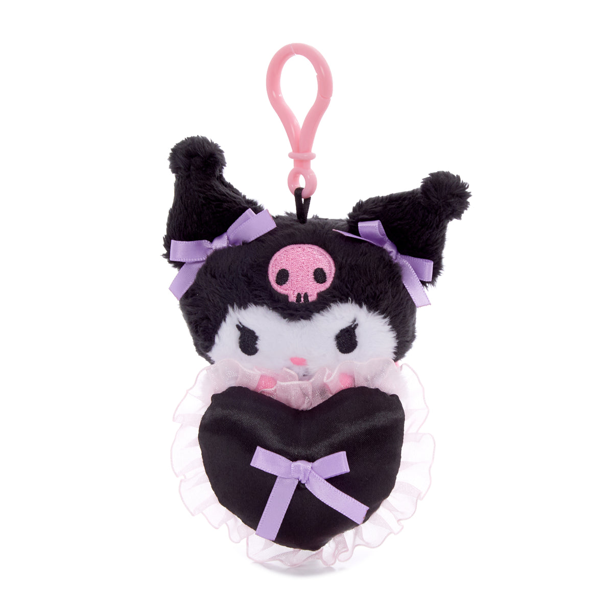 Kuromi Lovely Ribbons Mascot Clip Plush NAKAJIMA CORPORATION   