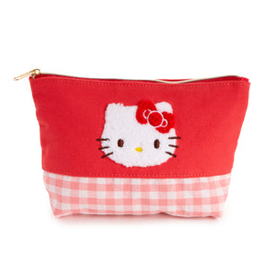 Hello Kitty Chenille Gingham Zipper Pouch Bags NAKAJIMA CORPORATION   