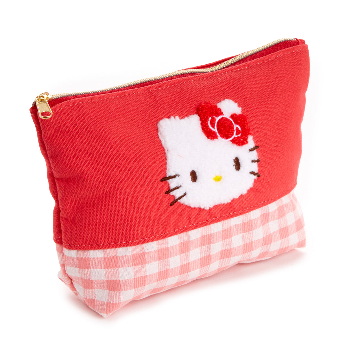 Hello Kitty Chenille Gingham Zipper Pouch Bags NAKAJIMA CORPORATION   