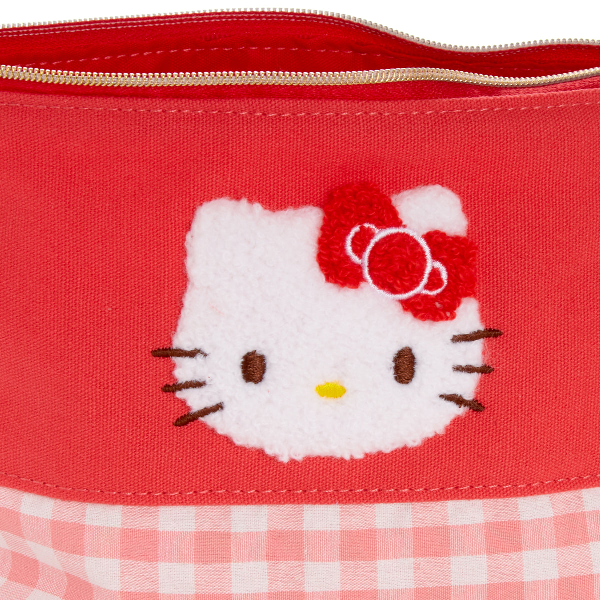 Hello Kitty Chenille Gingham Zipper Pouch Bags NAKAJIMA CORPORATION   