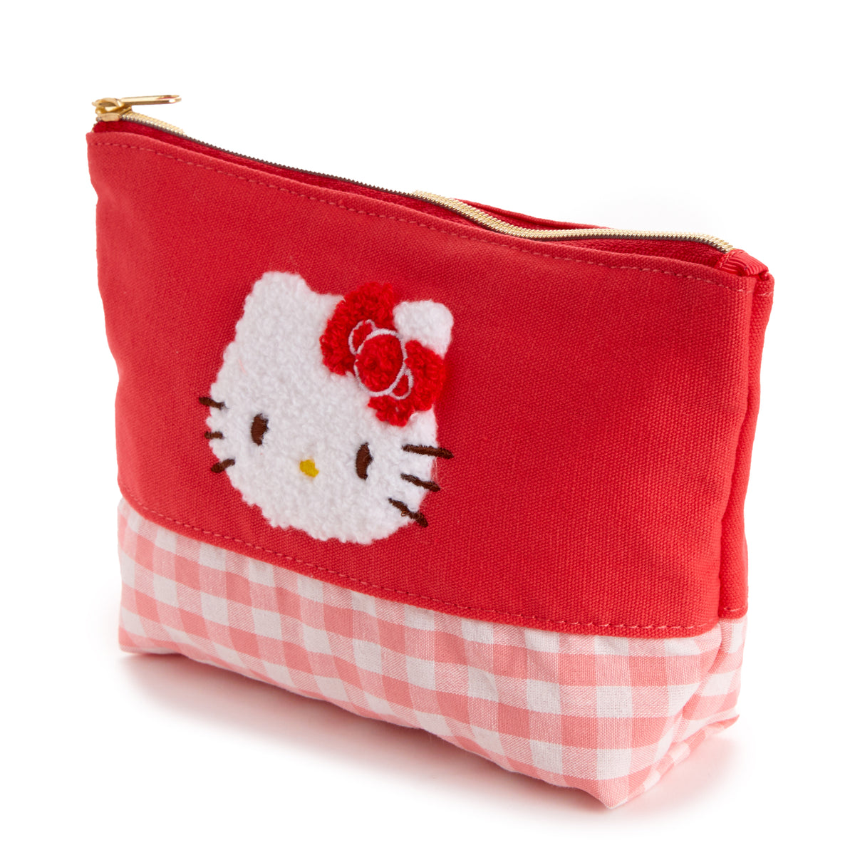 Hello Kitty Chenille Gingham Zipper Pouch Bags NAKAJIMA CORPORATION   