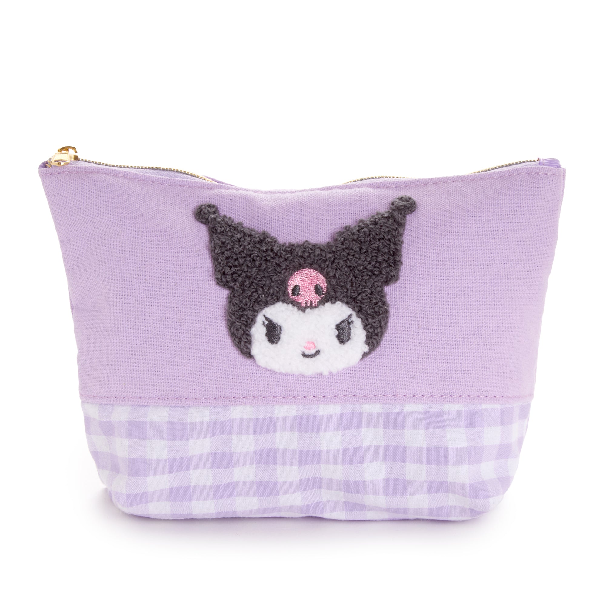 Kuromi Chenille Gingham Zipper Pouch Bags NAKAJIMA CORPORATION   