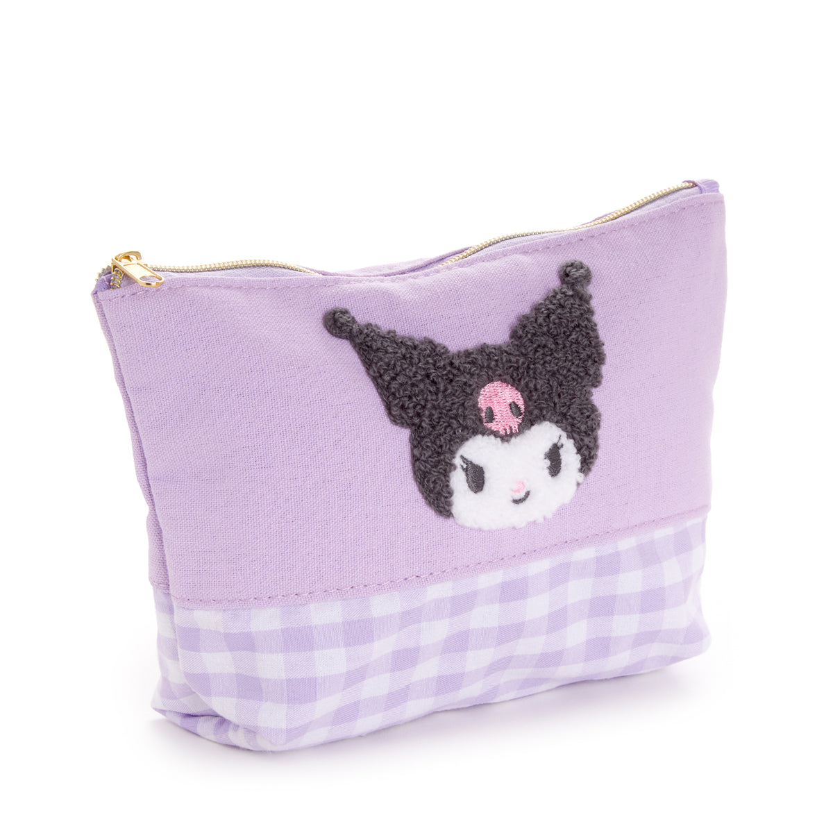 Kuromi Chenille Gingham Zipper Pouch Bags NAKAJIMA CORPORATION   