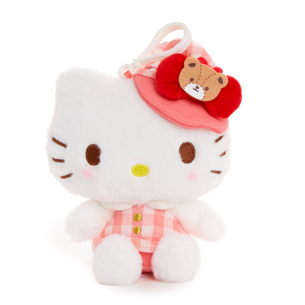 Hello Kitty Plush Mascot Clip (Gingham Cap Series) Plush NAKAJIMA CORPORATION   