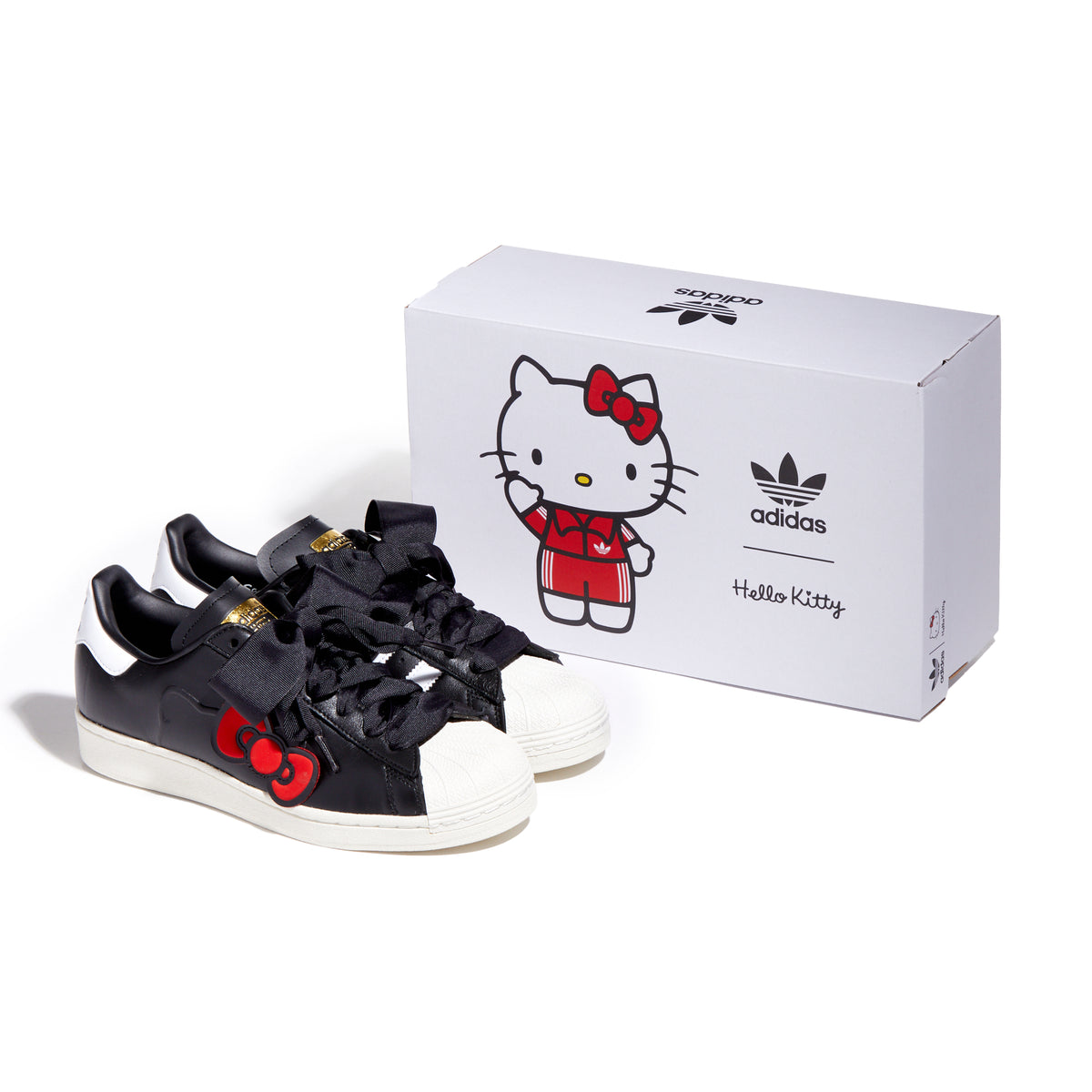 Adidas Kids Grade School Hello Kitty Superstar Shoes Size 4 Black White Red