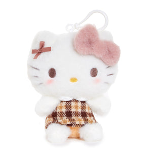 Hello Kitty Mascot Clip (Mocha Check Series) Plush NAKAJIMA CORPORATION   