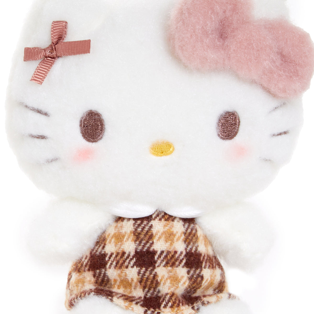 Hello Kitty Mascot Clip (Mocha Check Series) Plush NAKAJIMA CORPORATION   