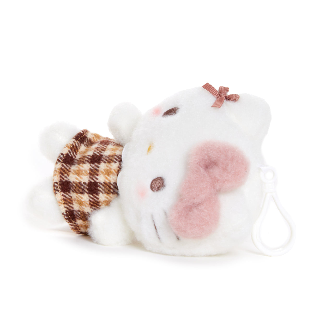 Hello Kitty Mascot Clip (Mocha Check Series) Plush NAKAJIMA CORPORATION   