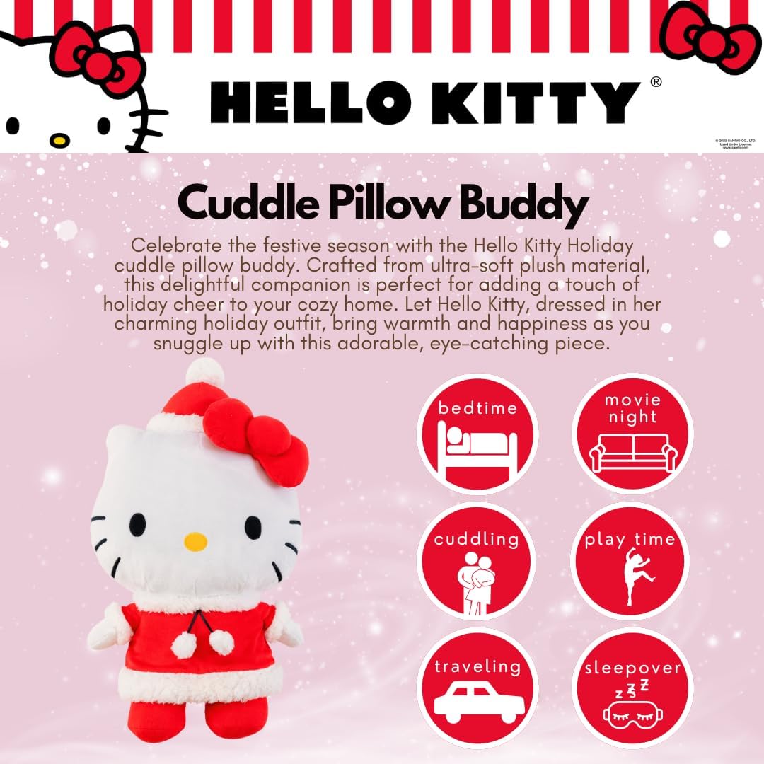 Hello Kitty Holiday Plush Cuddle Pillow Buddy Home Goods Franco Manufacturing Co Inc   