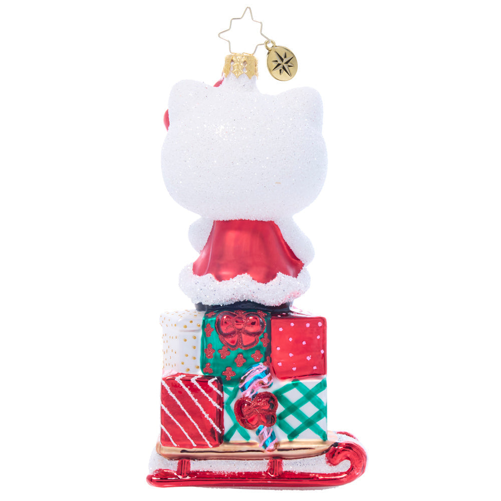 Hello Kitty x Christopher Radko Handmade Glass Ornament (Happy Holidays) Seasonal RAUCH BRANDS   