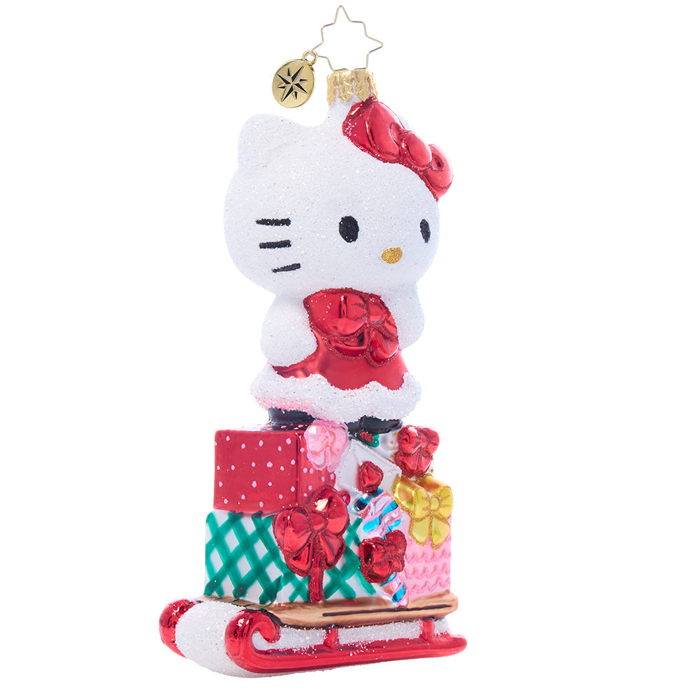 Hello Kitty x Christopher Radko Handmade Glass Ornament (Happy Holidays) Seasonal RAUCH BRANDS   