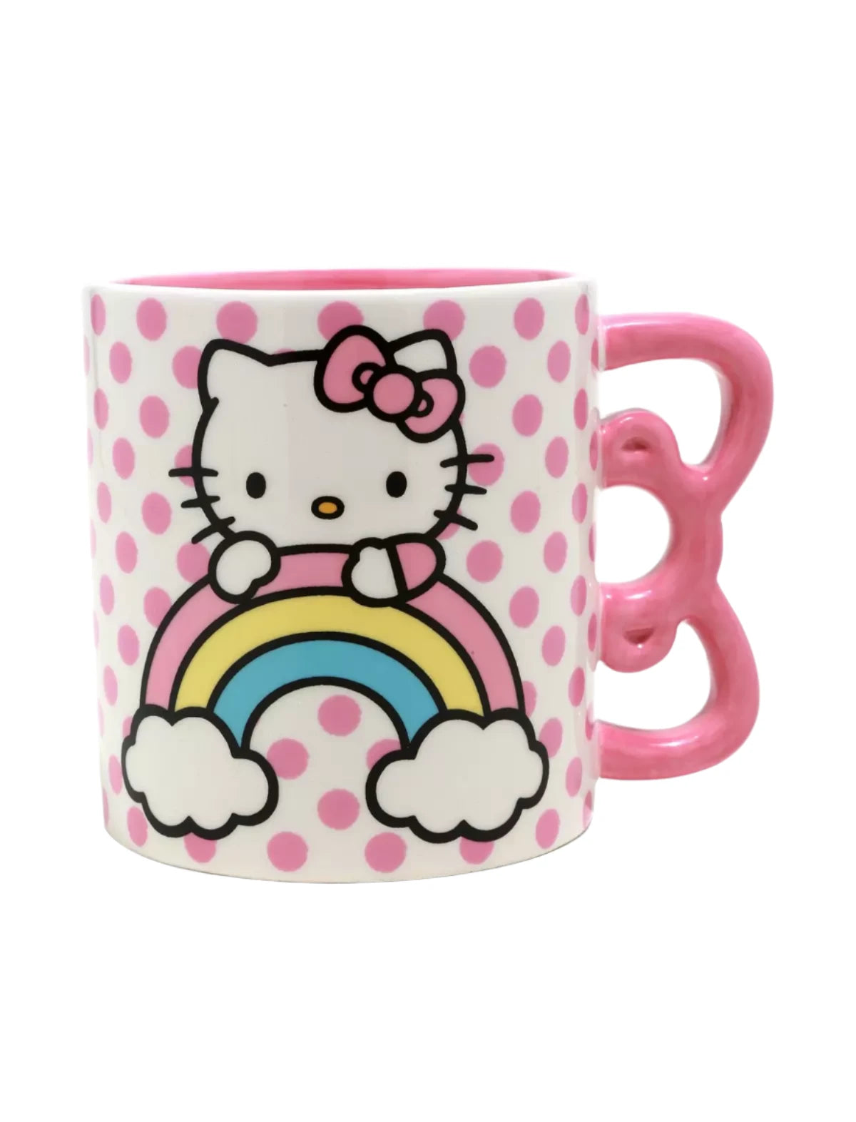 Hello Kitty Sculpted Bow &amp; Rainbow Ceramic Mug Home Goods Silver Buffalo   