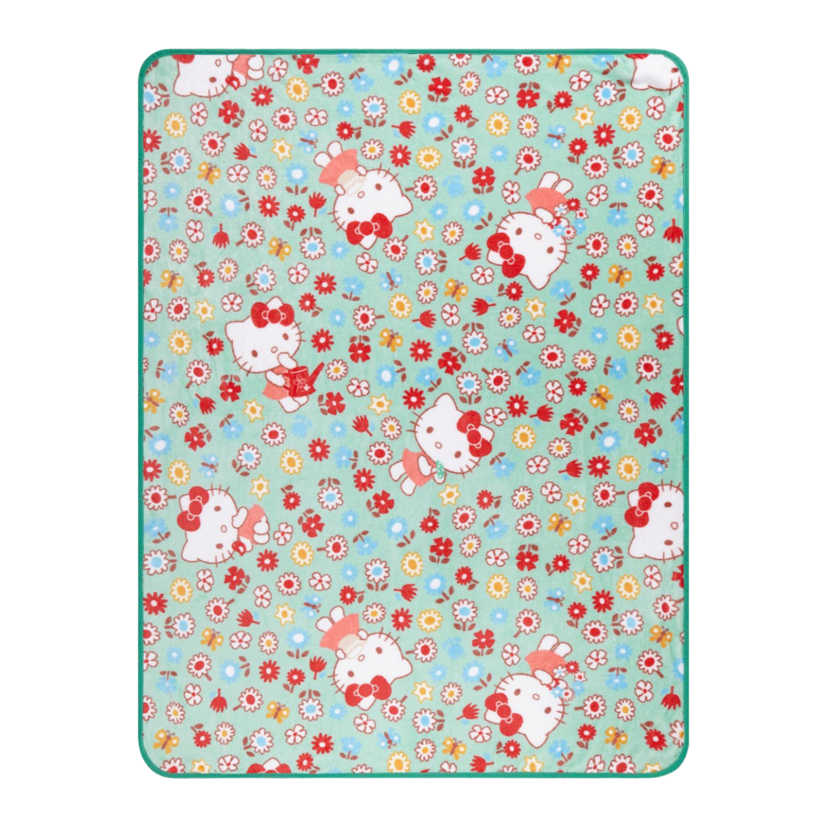 Hello Kitty Flower Fields Throw Blanket Home Goods BIOWORLD   