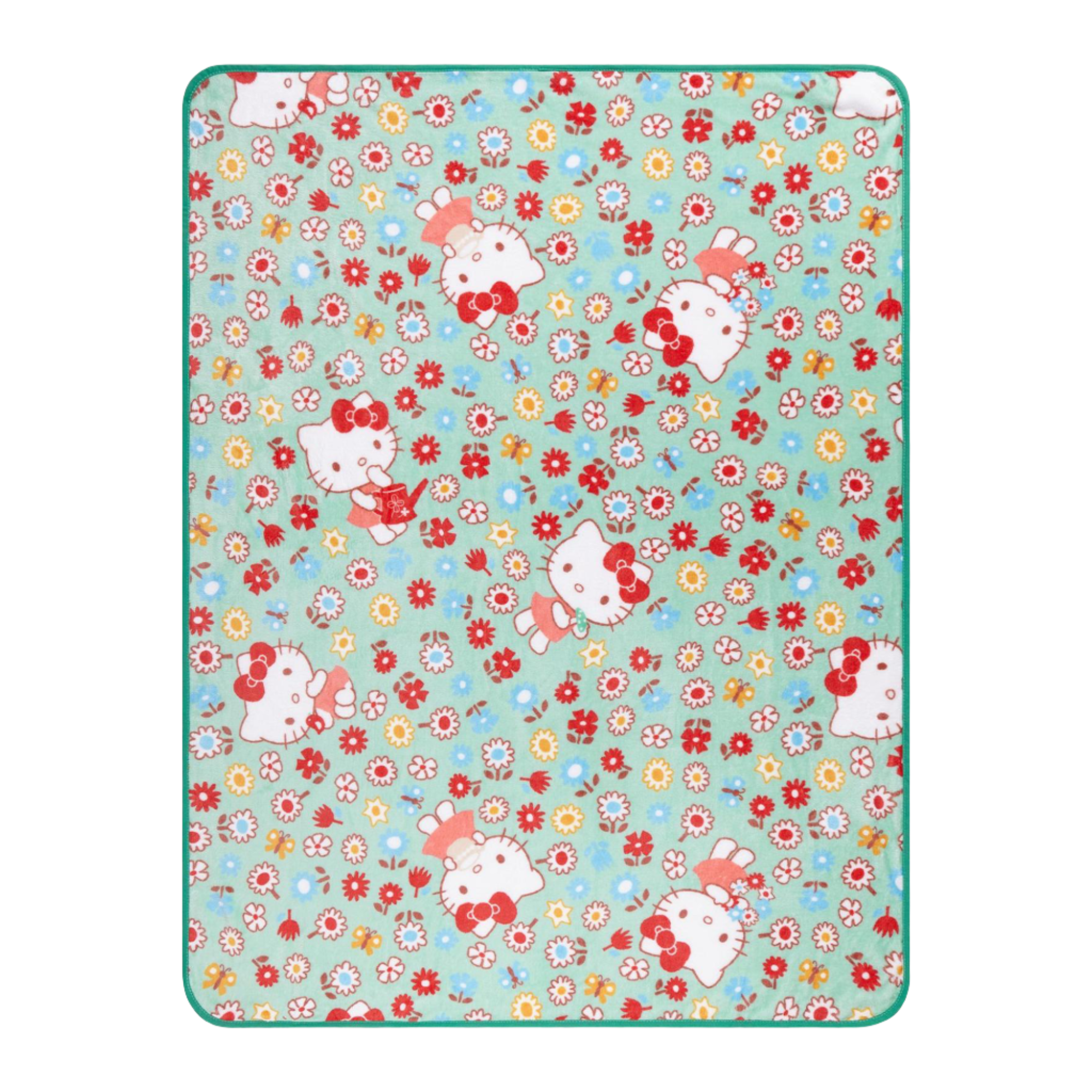 Hello Kitty Flower Fields Throw Blanket Home Goods BIOWORLD   