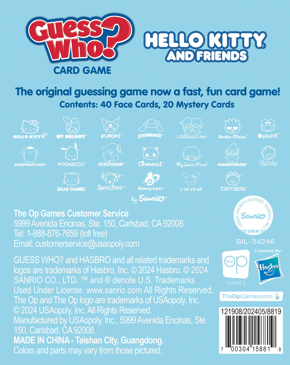 Hello Kitty and Friends Guess Who? Card Game Toys&amp;Games USAOPOLY   