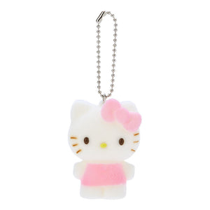 Hello Kitty Flocked Keychain Mascot Accessory Japan Original   