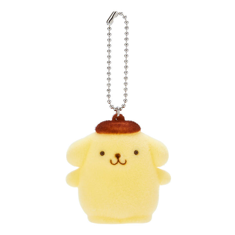 Pompompurin Flocked Keychain Mascot Accessory Japan Original   