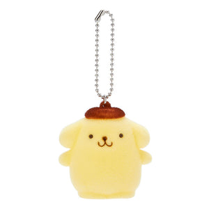 Pompompurin Flocked Keychain Mascot Accessory Japan Original   