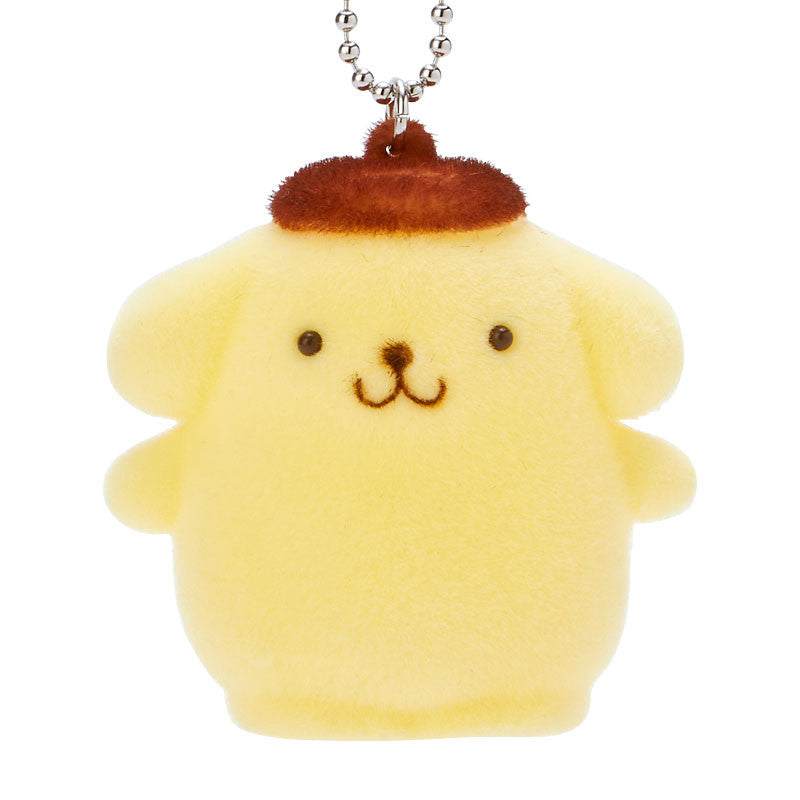 Pompompurin Flocked Keychain Mascot Accessory Japan Original   