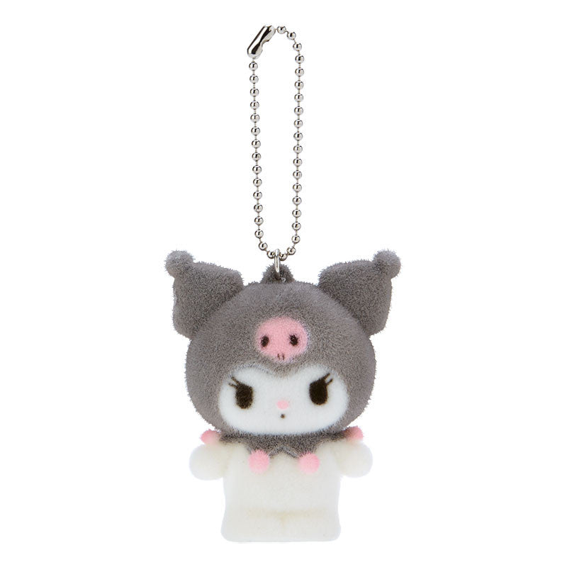 Kuromi Flocked Keychain Mascot Accessory Japan Original   