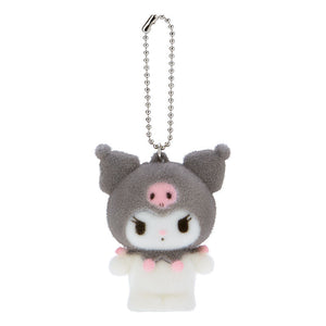 Kuromi Flocked Keychain Mascot Accessory Japan Original   