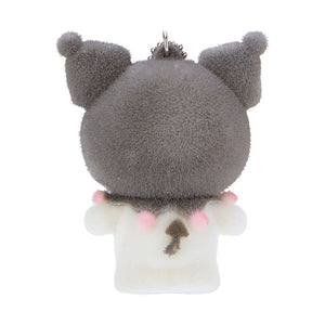 Kuromi Flocked Keychain Mascot Accessory Japan Original   