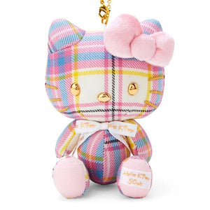 Hello Kitty Wool Mascot Keychain (Premium Dress Tartan Series) Accessory Japan Original   