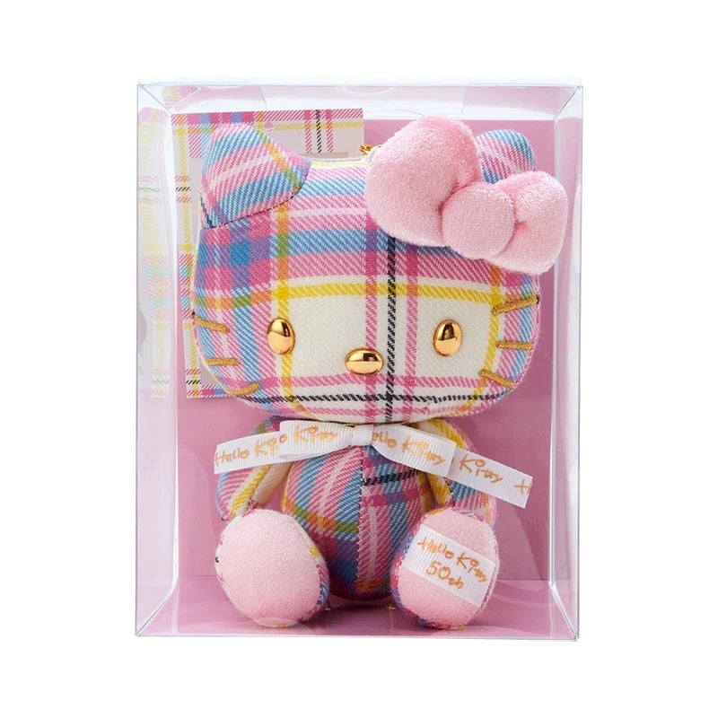 Hello Kitty Wool Mascot Keychain (Premium Dress Tartan Series) Accessory Japan Original   