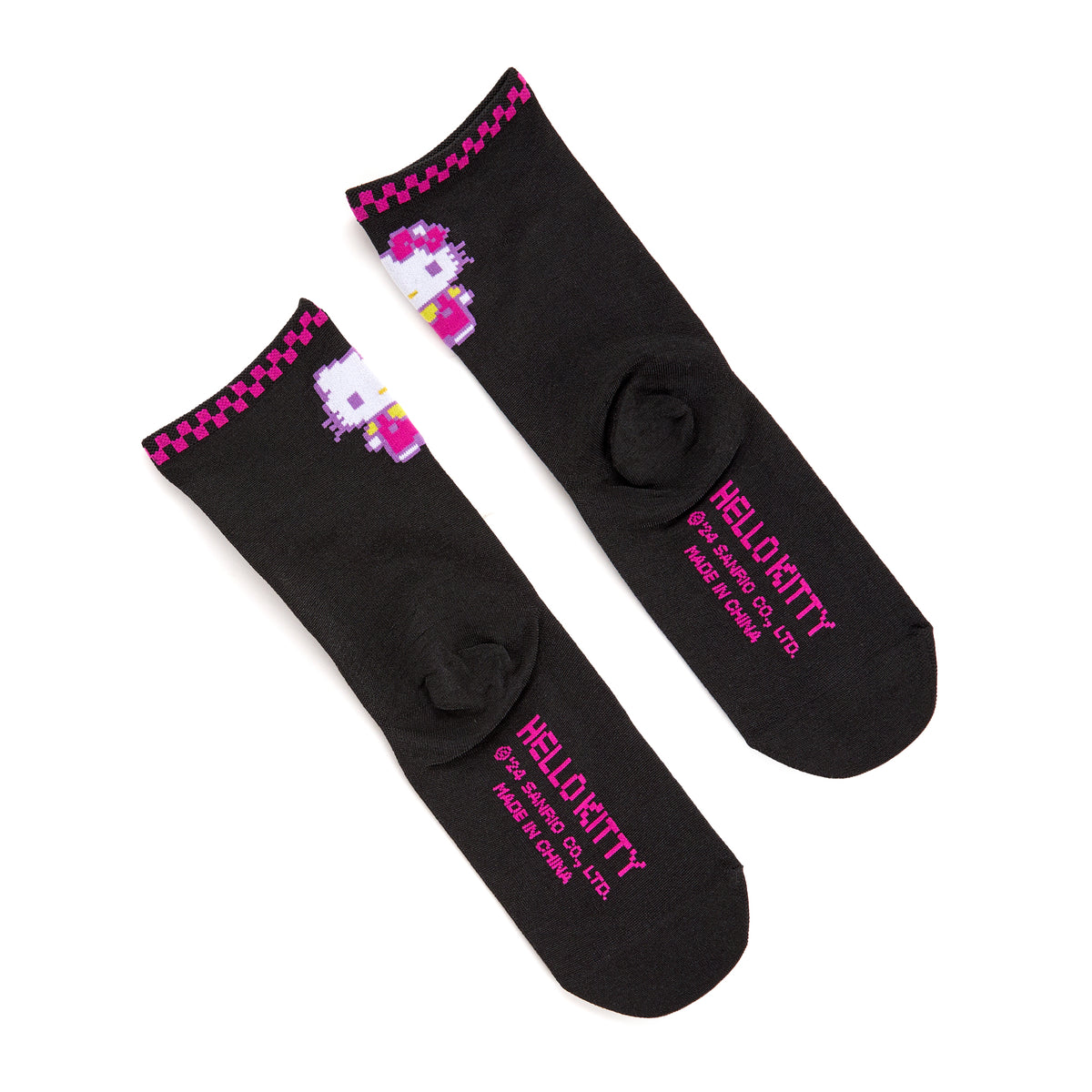 Hello Kitty Pink Crew Sock (Retro Pixel Series) Accessory NAKAJIMA CORPORATION   