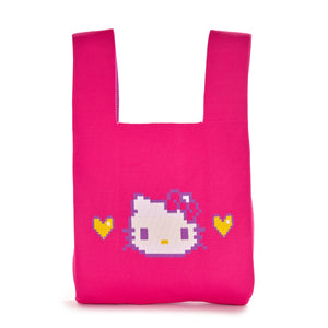 Hello Kitty Pink Knit Shopper Bag (Retro Pixel Series) Bags NAKAJIMA CORPORATION   