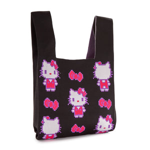 Hello Kitty Black Knit Shopper Bag (Retro Pixel Series) Bags NAKAJIMA CORPORATION   