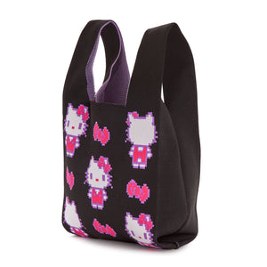 Hello Kitty Black Knit Shopper Bag (Retro Pixel Series) Bags NAKAJIMA CORPORATION   