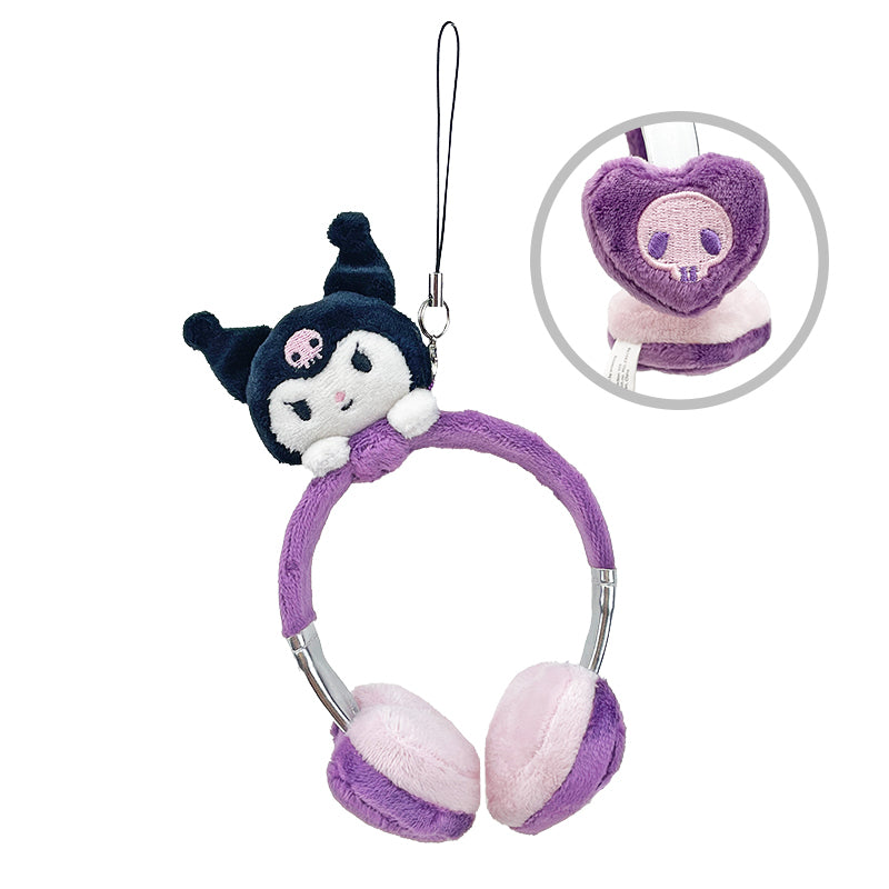 Kuromi Plush Headphones Bag Charm Accessory Global Original   